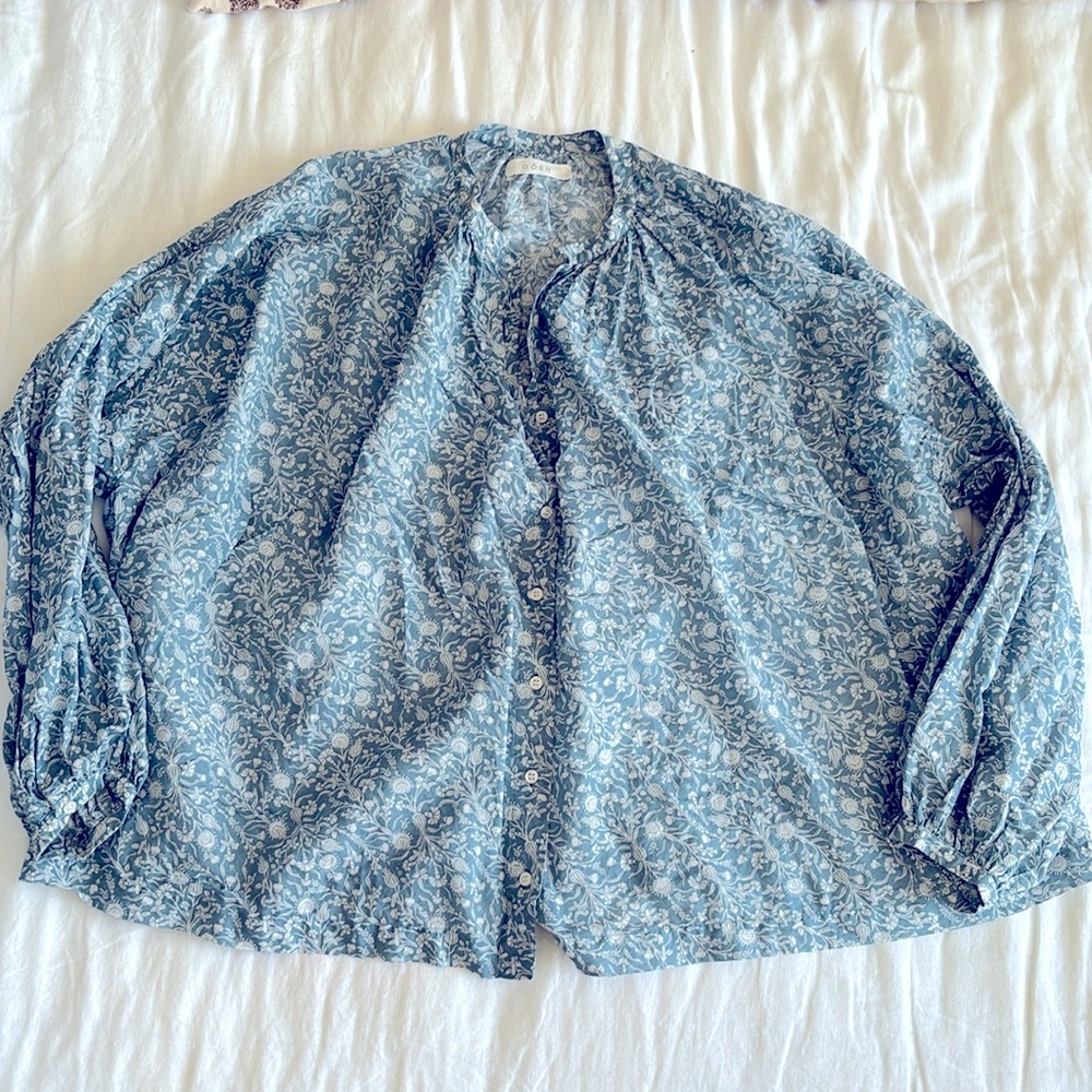 Blue Floral Doen Top Small